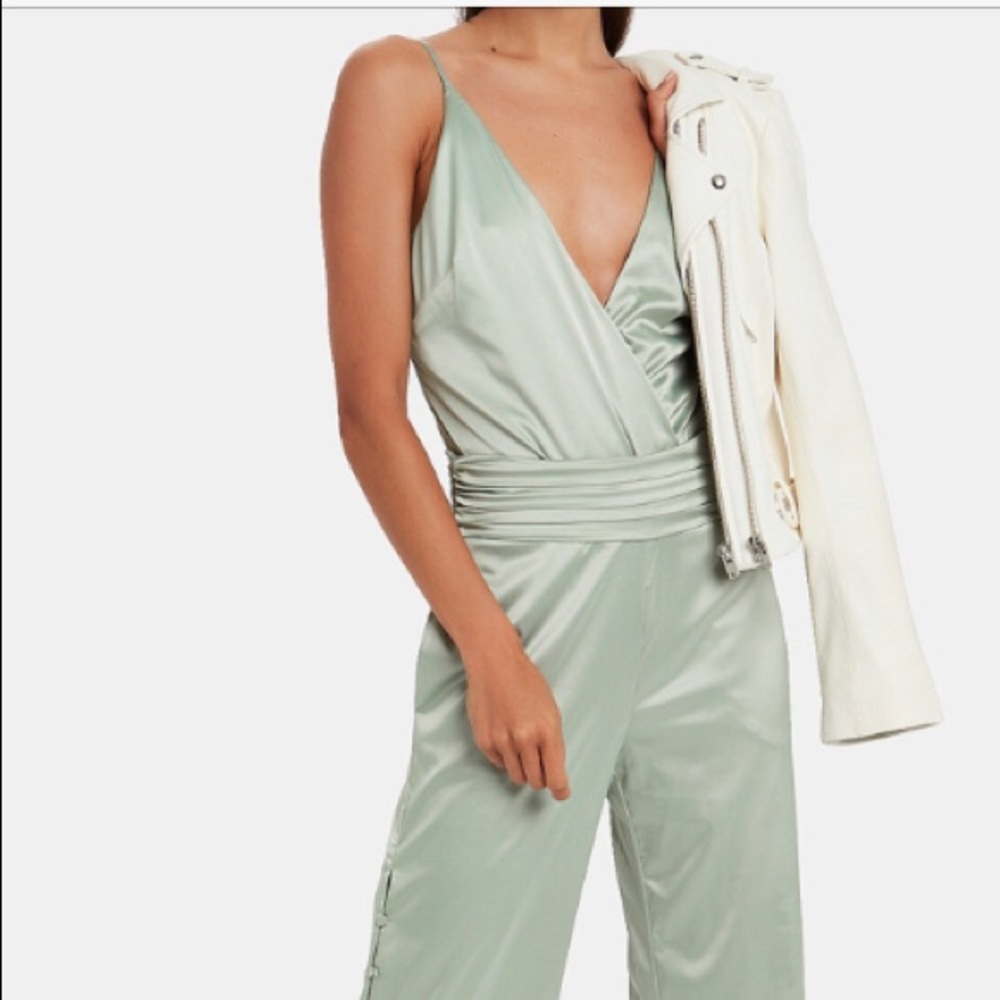 Jonathan Simkhai Night Night Mint Green Silky Cami Bodysuit M